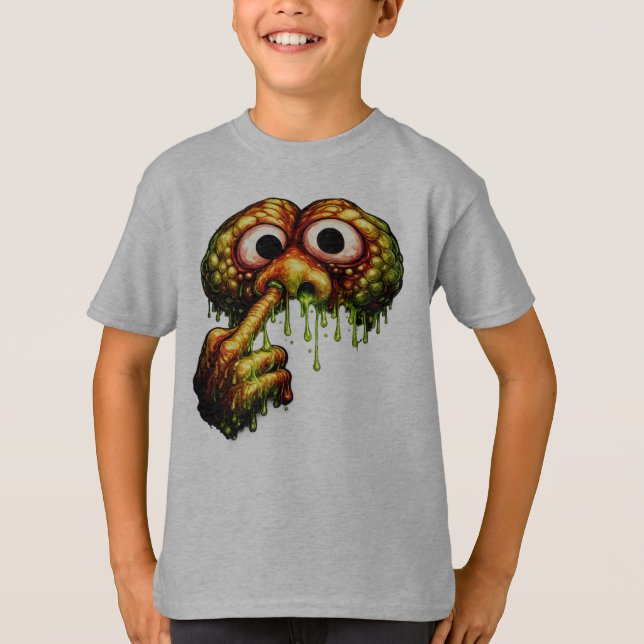 T-shirt Gross-Out Alien Nose Picking Slime (Devant)