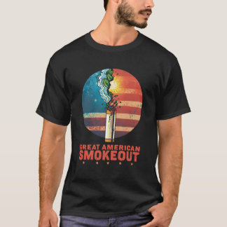 T-shirt Grosse Arrêt du Tabac Américaine Sensibilisation a
