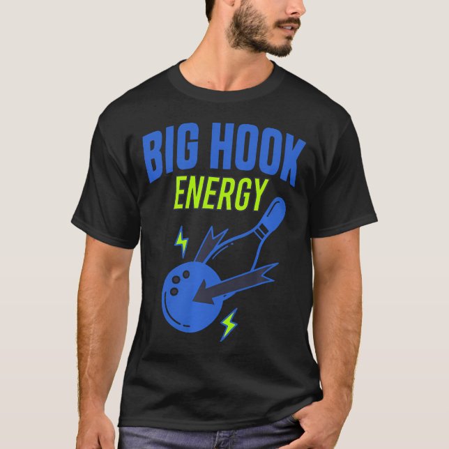 T-shirt Grosse Énergie d'Hameçon Drôle de Pêche (Devant)