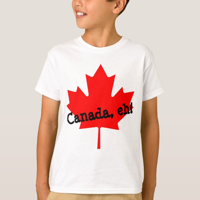T-shirt Grosse feuille d'érable rouge Canada hein! (Devant)