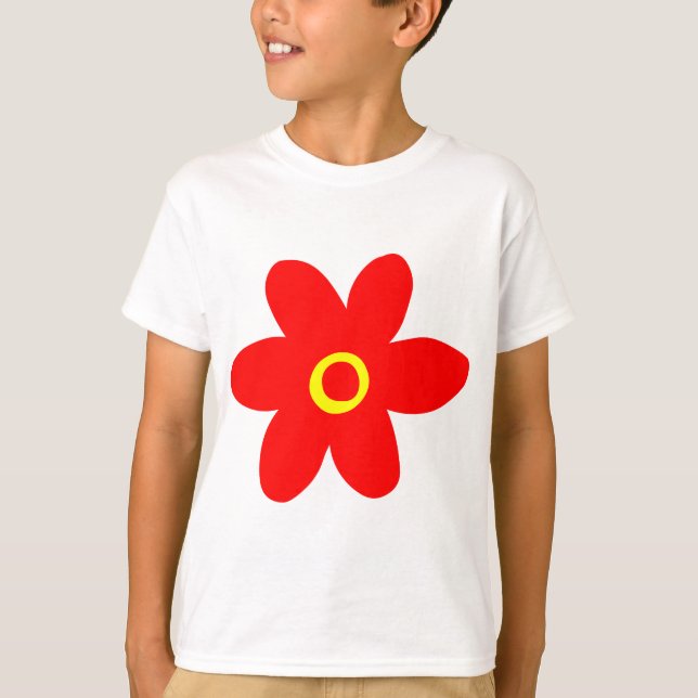 T-shirt Grosse Fleur Rouge (Devant)