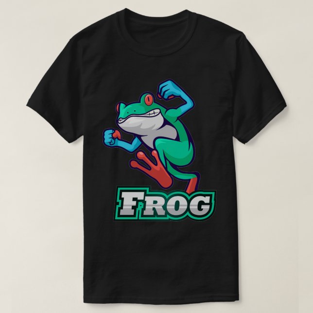 T-shirt Grosse grenouille coutume Grenouille à cornes 1 (Design devant)