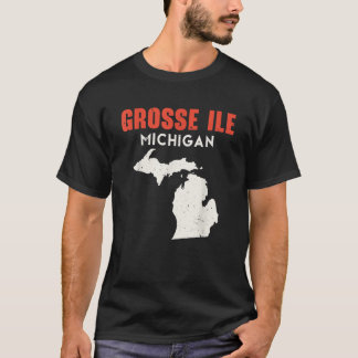 T-shirt Grosse Ile Michigan USA State America Travel Michi