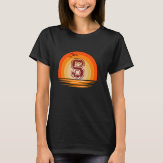 T-shirt Grosse Lettre S Sunset Retro Vintage