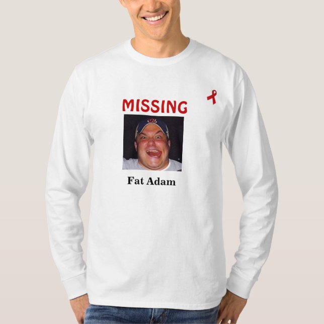 T-shirt Grosse longue douille d'Adam des hommes (Devant)