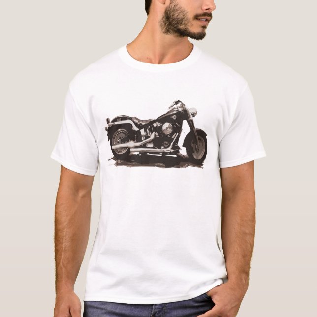 T-shirt Grosse moto classique de garçon (Devant)