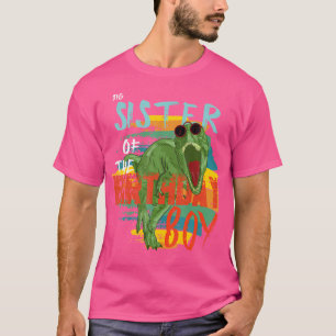 T-shirt Grosse Soeur Anniversaire Garçon T Rex Dinosaur Co