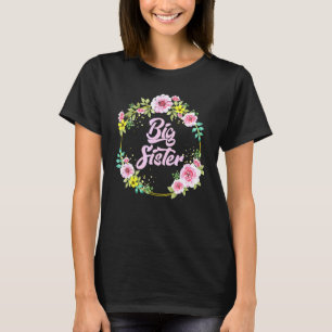 T-shirt Grosse soeur couronne fleur Grossesse Faire-part