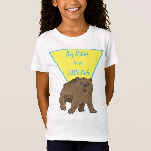 T-Shirt Grosse soeur Grizzly Bear Cub (Devant)
