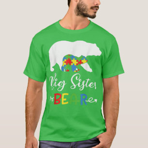 T-shirt Grosse Soeur Ours Puzzle Sensibilisations sur l'au