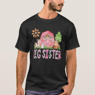 T-shirt Grosse Soeur Pink Farm Vache Anniversaire de enfan