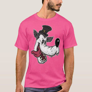 T-shirt Grosse Tête de loup Vintage en caoutchouc de tuyau
