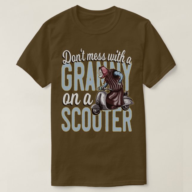 T-shirt Grossesse amusante sur un scooter (Design devant)