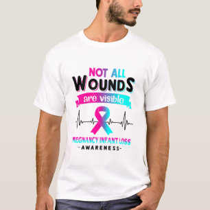 T-shirt Grossesse bébé perte de conscience Mois Ribbon C