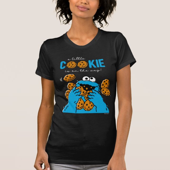 T-shirt Grossesse du cookie Monster/Faire-part de bébé (Devant)