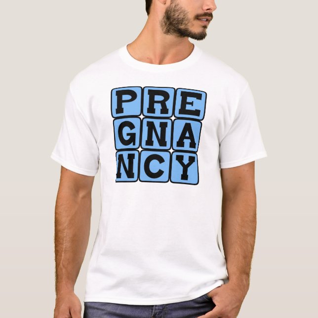 T-shirt Grossesse, Enceinte avec bébé (Devant)