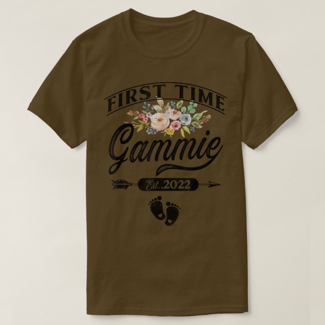 T-shirt Grossesse Faire-part première fois jeu Est (Design devant)