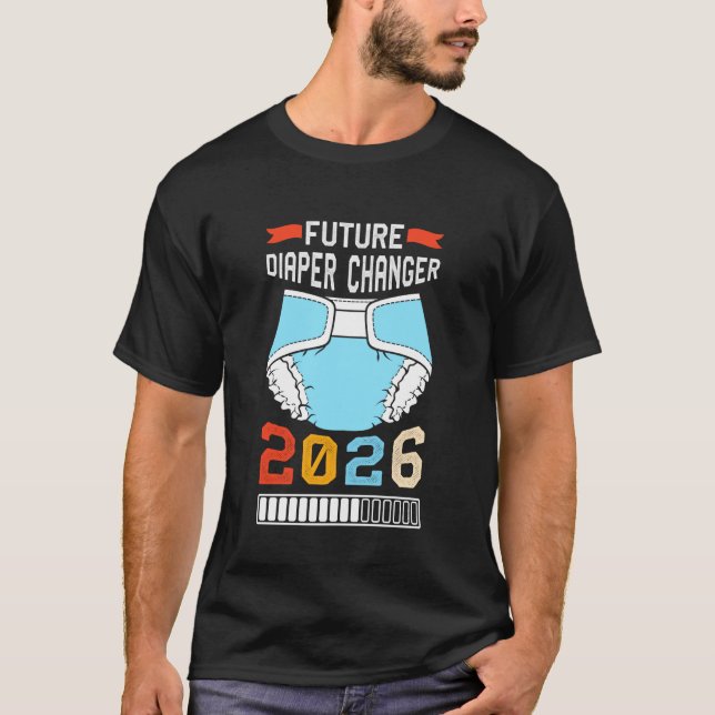 T-shirt Grossesse FUTUR CHANGEUR DE COUCHES Drôle Bientôt  (Devant)
