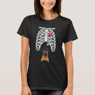 T-shirt Grossesse Malinois Chien Baby Skeleton X Ray Hallo
