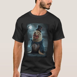 T-shirt Grotesque Walrus Dans Vampire Attire Créatures d'h