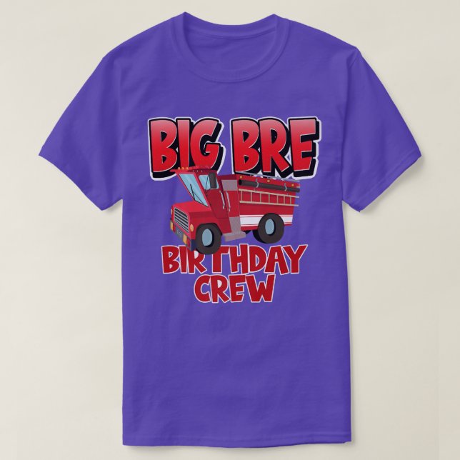 T-shirt Grother Birthday Crew Fire Truck Firefighter B (Design devant)