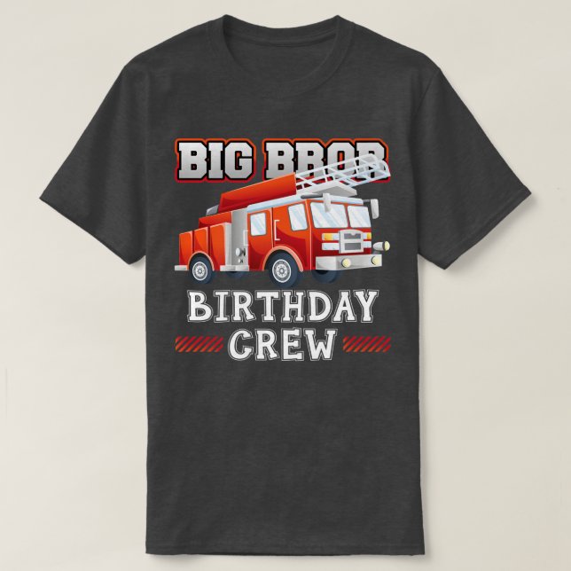 T-shirt Grother Birthday Crew Fire Truck Firefighter F (Design devant)