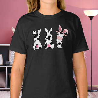 T-shirt Grotte de vache mignonne lapins et vache lapin de