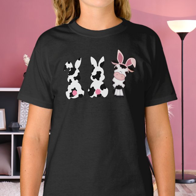T-shirt Grotte de vache mignonne lapins et vache lapin de  (Créateur téléchargé)