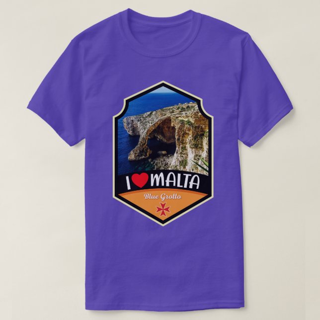 T-shirt Grottes Bleues De Malte En Été (Design devant)