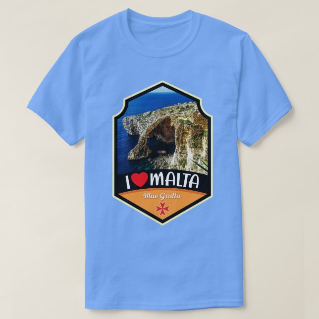 T-shirt Grottes Bleues De Malte En Été (Design devant)