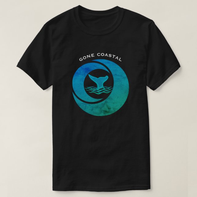T-shirt Grottes de baleines marines côtières épuisées - (Design devant)