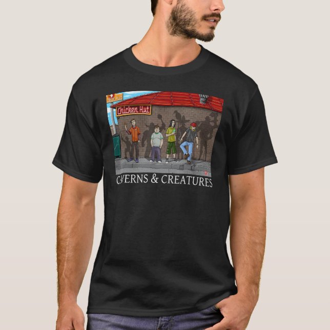T-shirt Grottes et créatures de Chicken Hut (Devant)
