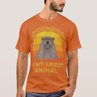 T-shirt Ground Hog Is My Spirit Animal Retro Groundhog Day