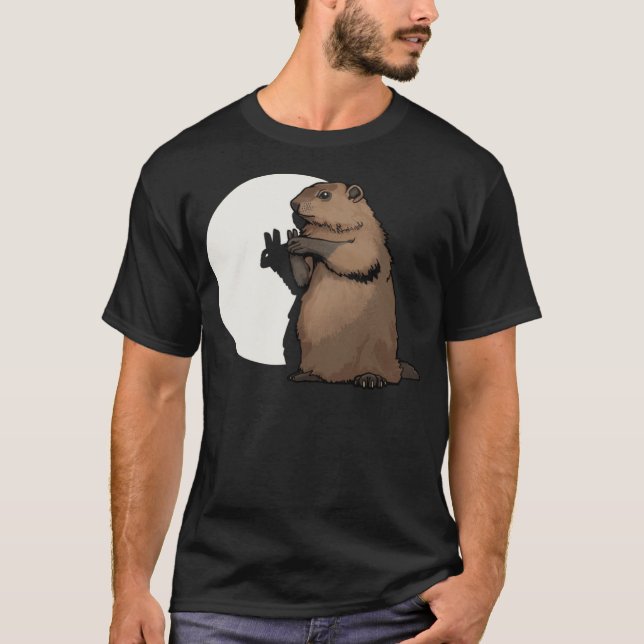 T-shirt Groundhog Day Shadow Puppet Drôle Cadeau (Devant)