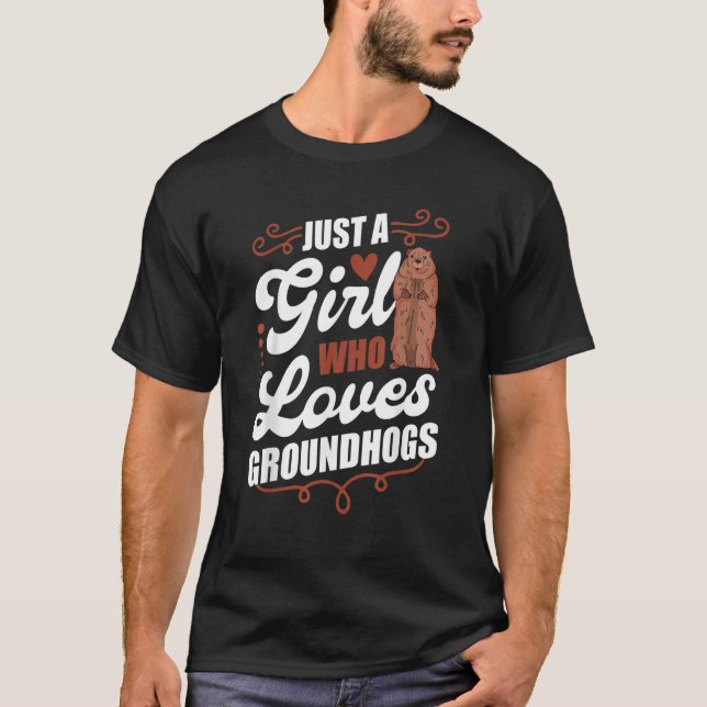T-shirt Groundhog Girl Marmot Woodchuck (Devant)
