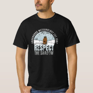 T-Shirt Groundhog Météorologie Respecte L'Ombre