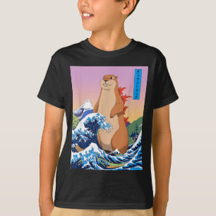 T-shirt Groundhogzilla Drôle Japonais Grande Vague Anime G
