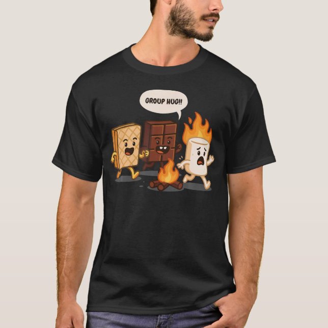 T-shirt Group Hug Marshmallow Campfire Smores Camper Campi (Devant)