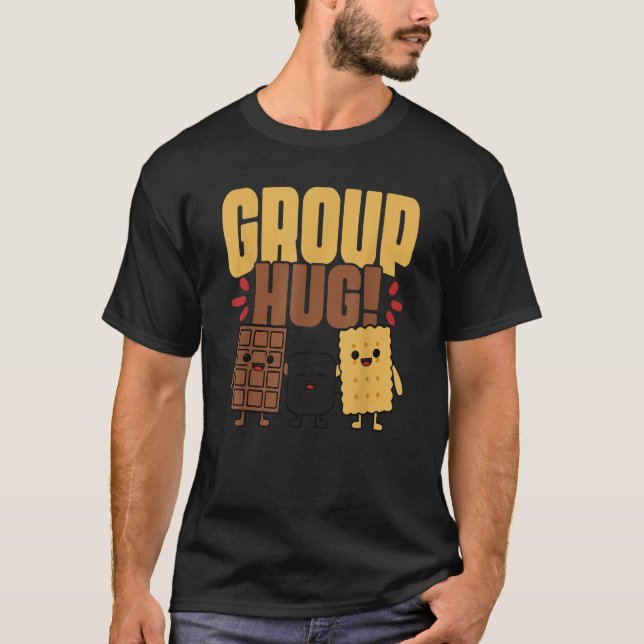 T-shirt Group Hug S'more Campfire Chocolate Marshmallow Ca (Devant)