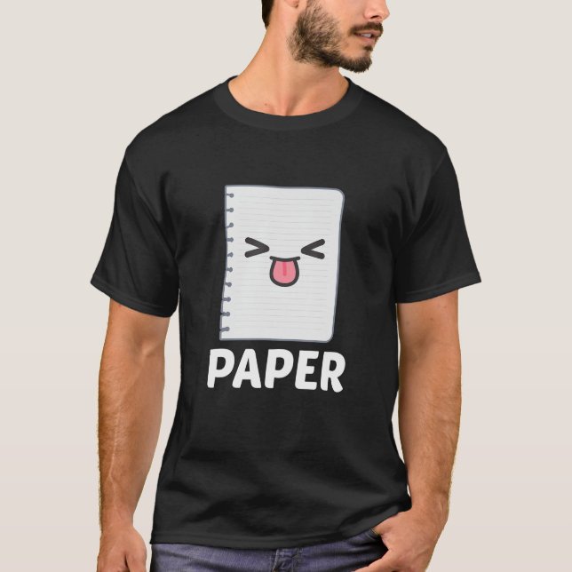 T-shirt Groupe Ciseaux Papier Costume Halloween Papier (Devant)