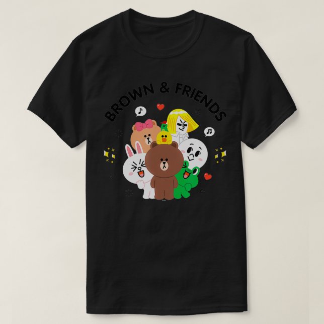 T-shirt Groupe d'amis Brown et amis de Line (Design devant)