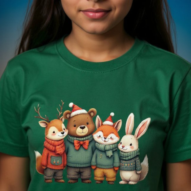 T-shirt Groupe d'animaux de Noël (Créateur téléchargé)