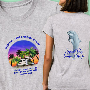 T-shirt Groupe de camping tropical sur mesure pour femmes