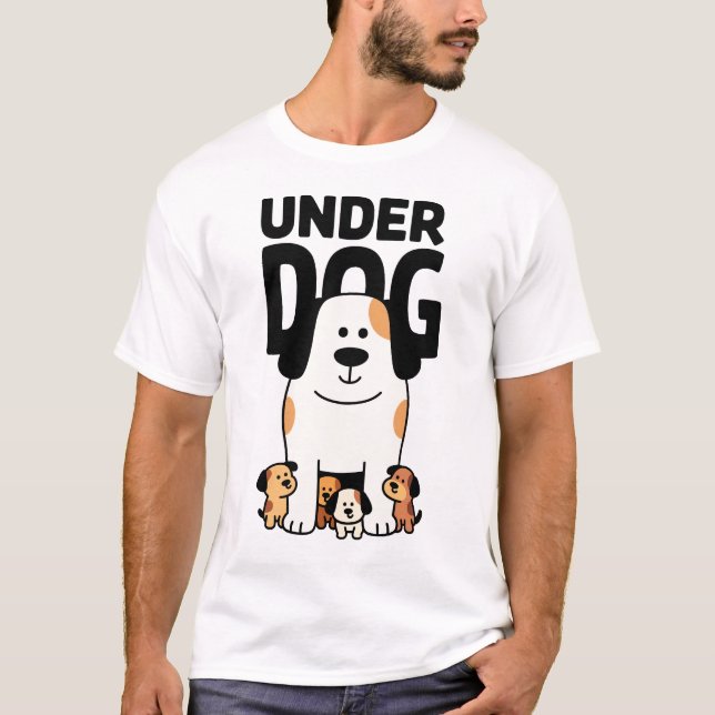 T-shirt Groupe de chiots Cartoon sympathique de l'Underdog (Devant)
