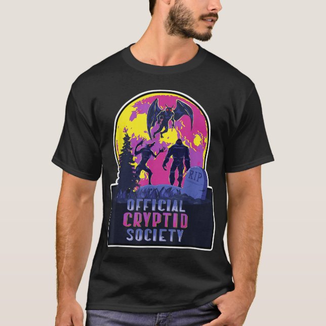 T-shirt Groupe de cristaux surnaturels Wolfman Bigfoot Mot (Devant)