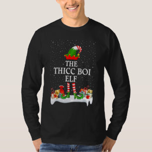 T-shirt Groupe de jumelage familial Noël Le Thicc Boi Elf