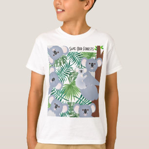T-shirt Groupe de Koalas Sauvez nos forêts