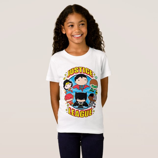 T-Shirt Groupe de la Ligue de la justice de Chibi (Devant entier)