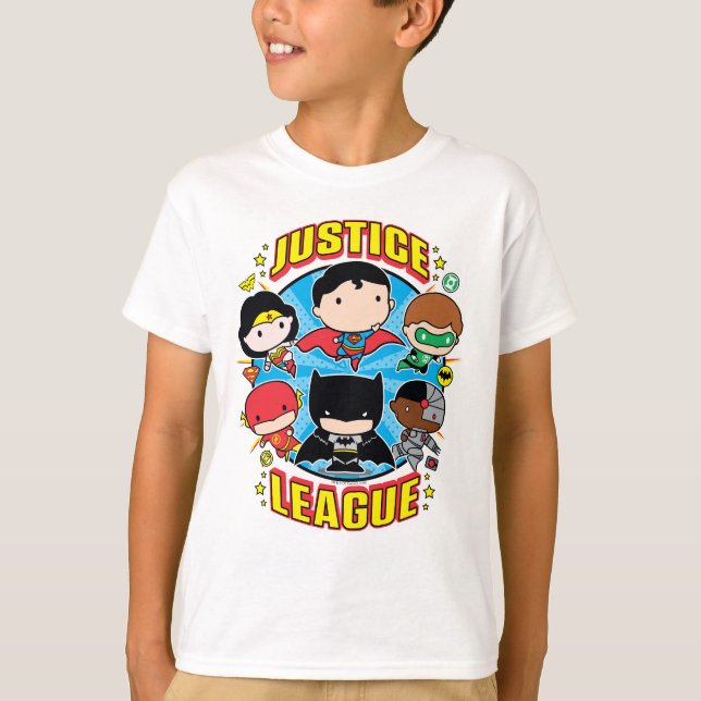 T-shirt Groupe de la Ligue de la justice de Chibi (Devant)
