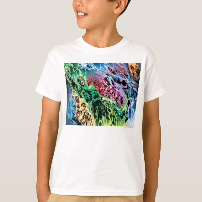 T-shirt Groupe de lanternes vertes - Couleur (Devant)